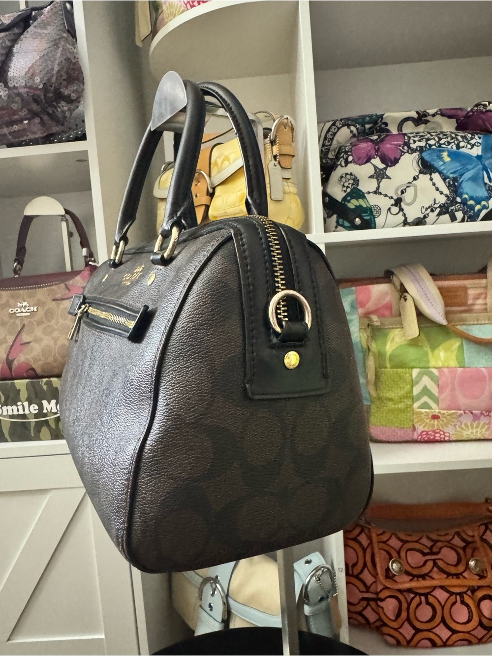 Coach Brown Signature Rowan Satchel - Picture 3 of 10